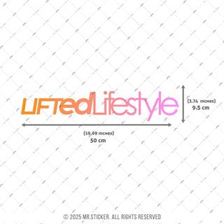 LMT40 Turuncu Pembe Renk Geçişli Lifted Lifesytle Yazılı Etiket
