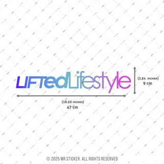 LMT44 Mavi Mor Renk Geçişli Lifted Lifesytle Yazılı Etiket