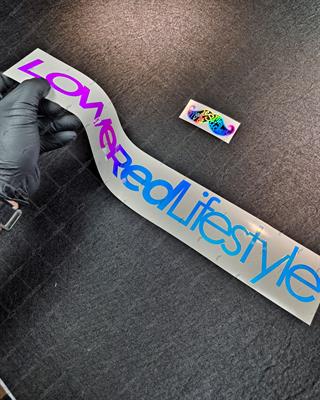 LMT42 Mavi Mor Renk Geçişli Lowered Lifesytle Yazılı Etiket