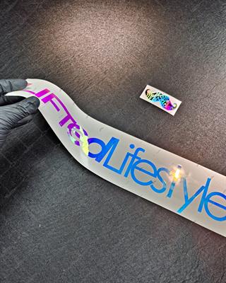 LMT44 Mavi Mor Renk Geçişli Lifted Lifesytle Yazılı Etiket