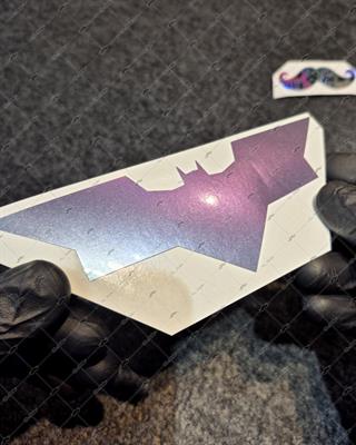 LMT9 Limited Edition Mavi Gri Mor Renk Geçişli Yarasa Stickerı