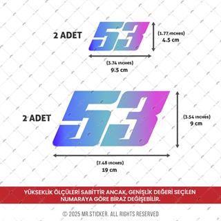 PRS27 Mavi Mor Renk Geçişli Custom Numara Seti