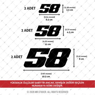 PRS28 Galaxy Efektli 6 Parça Custom Numara Seti