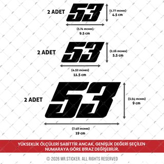 PRS29 Siyah Reflektif Custom Numara Seti