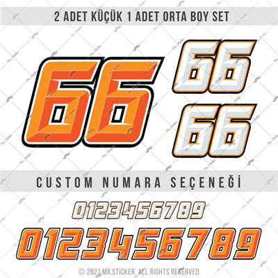 PRS9 Reflektif Turuncu Renkli Yaris Numarasi Seti