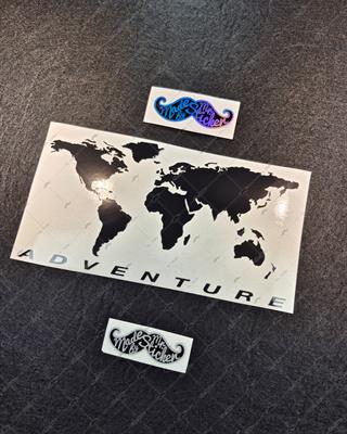 RFBK12 Siyah Reflektif Basitlestirilmis Dunya Haritasi