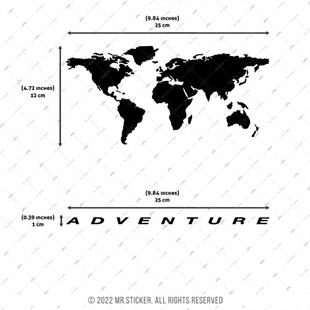 RFBK12 Siyah Reflektif Basitlestirilmis Dunya Haritasi