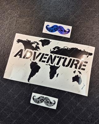 RFBK13 Siyah Reflektif Adventure Yazili Dunya Haritasi