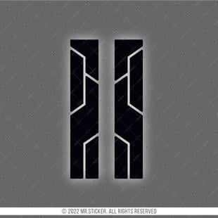 RFBK38 Siyah Reflektif Canta Serit Etiketi Ikili Set V3