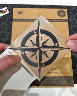 RFBK45 Siyah Reflektif Pusula Etiketi