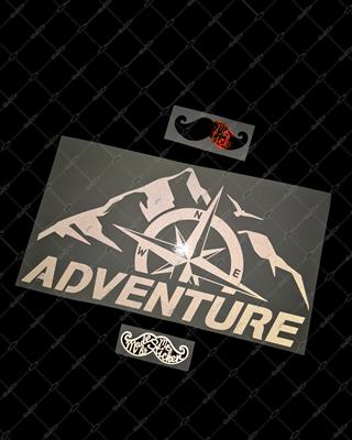 RFBK46 Siyah Reflektif Adventure Yazılı Sticker