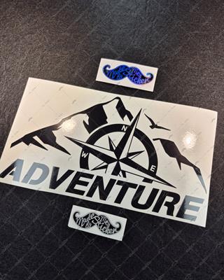 RFBK46 Siyah Reflektif Adventure Yazılı Sticker