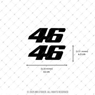 RFBK47 Siyah Reflektif 46 Numara Etiketi İkili Set