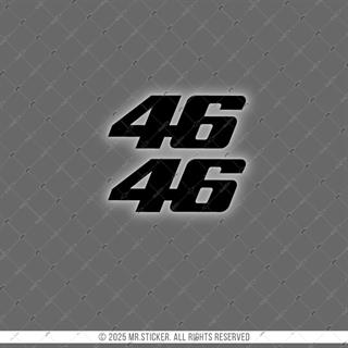 RFBK47 Siyah Reflektif 46 Numara Etiketi İkili Set