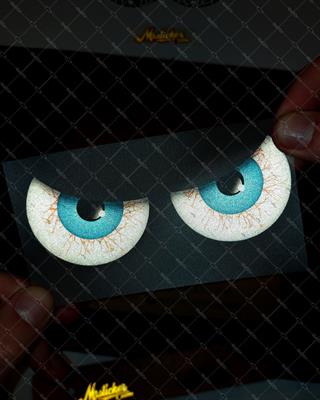 RFHLM100 Reflektif Kızgın Bakan Gözler - Mavi Renk