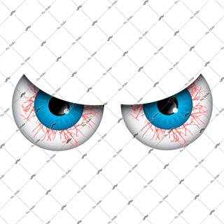 RFHLM100 Reflektif Kızgın Bakan Gözler - Mavi Renk