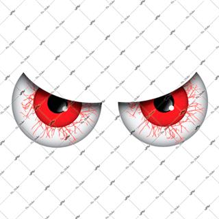 RFHLM101 Reflektif Kızgın Bakan Gözler - Kırmızı Renk
