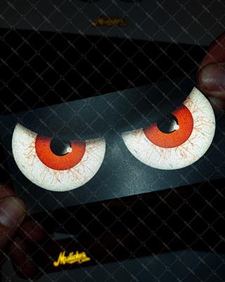 RFHLM101 Reflektif Kızgın Bakan Gözler - Kırmızı Renk