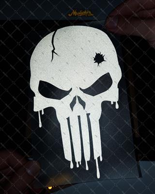 RFHLM170 Reflektif SS Kurukafa Etiketi - Tam Reflektif