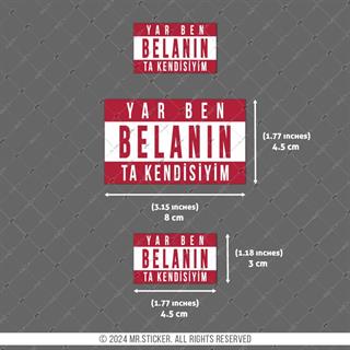 RFHLM193 Reflektif Ben Belanin Kendisiyim Yazili Etiket Seti