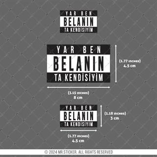 RFHLM193 Reflektif Ben Belanin Kendisiyim Yazili Etiket Seti