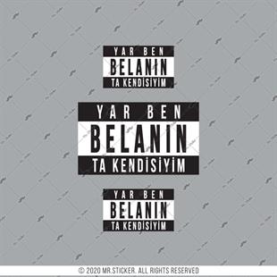 RFHLM193 Reflektif Ben Belanin Kendisiyim Yazili Etiket Seti