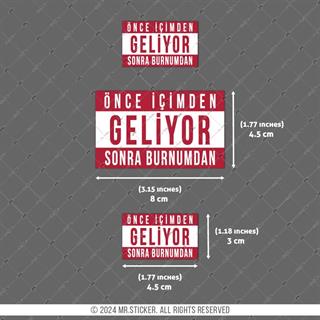 RFHLM194 Reflektif Once Icimden Geliyor Yazili Etiket Seti