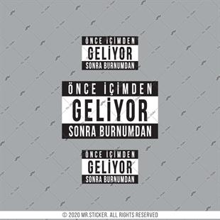 RFHLM194 Reflektif Once Icimden Geliyor Yazili Etiket Seti