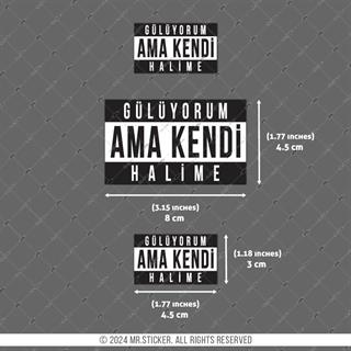 RFHLM200 Reflektif Guluyorum Halime Yazili Etiket Seti