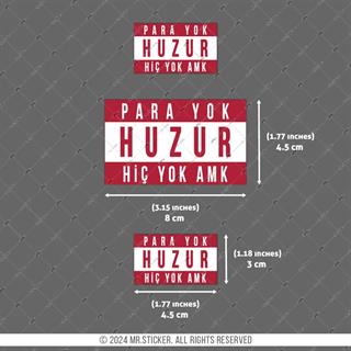 RFHLM204 Reflektif Para Yok Huzur Yok Yazili Etiket Seti