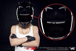 RFHLM221 Reflektif Why So Serious Yazili Kask Vizoru Etiketi