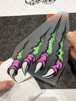 RFHLM234 Reflektif Pence İzi Etiketi Mor Yesil Renk