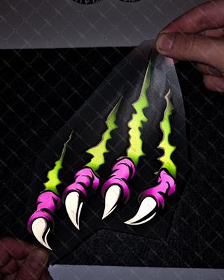 RFHLM234 Reflektif Pence İzi Etiketi Mor Yesil Renk