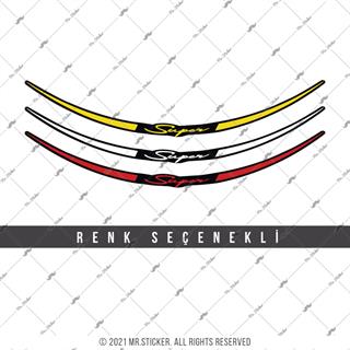 RFHLM236 Renk Secenekli Vespa Uyumlu Reflektif Super Yazili Jant Etiketi Ikili Set