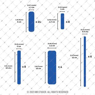 RFHLM264 Reflektif Mavi Serit Seti 47 Parca