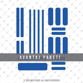 RFHLM264 Reflektif Mavi Serit Seti 47 Parca