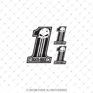 RFHLM271 Reflektif 1 Numara Death Rider Etiketi 3lü Set