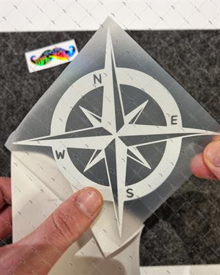 RFHLM272 Reflektif Pusula Etiketi Beyaz Renk