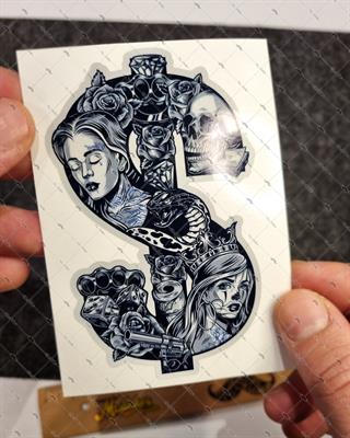 RFHLM279 Reflektif Gengsta Motifli Dolar Etiketi 