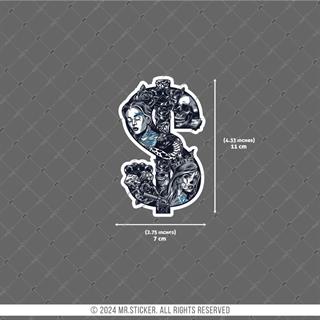 RFHLM279 Reflektif Gengsta Motifli Dolar Etiketi 