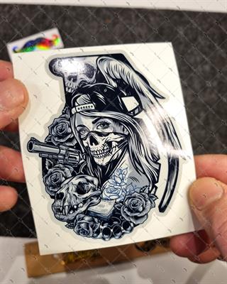 RFHLM280 Reflektif Gengsta Motifli Bomba Etiketi