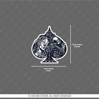 RFHLM281 Reflektif Gengsta Motifli Maça Ası Etiketi