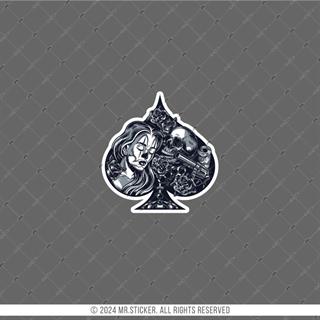 RFHLM281 Reflektif Gengsta Motifli Maça Ası Etiketi