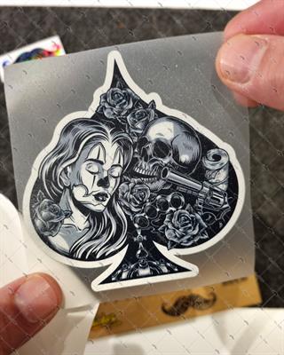 RFHLM281 Reflektif Gengsta Motifli Maça Ası Etiketi