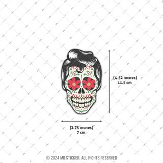 SKL26 Elvis Sacli Sugar Skull Kurukafa Etiketi
