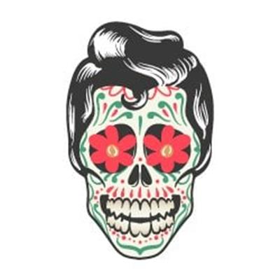 SKL26 Elvis Sacli Sugar Skull Kurukafa Etiketi