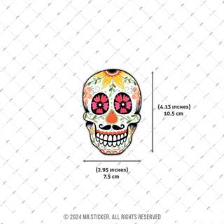 SKL30 Meksikan Biyikli Sugar Skull Kurukafa Etiketi