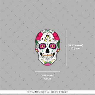 SKL6 Sugar Skull Kurukafa Etiketi