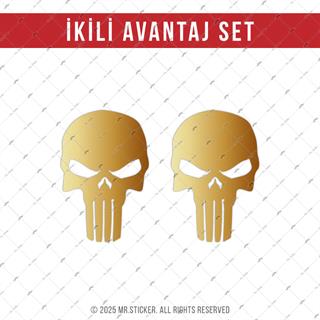 SKL60 Mat Altın Kurukafa Stickerı | Fırsat Ürünü