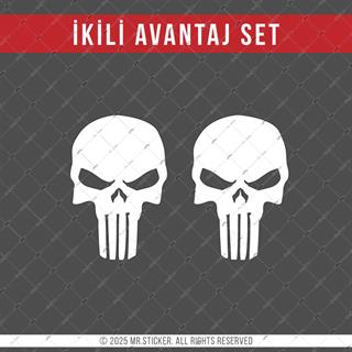 SKL60 Mat Beyaz Kurukafa Stickerı | Fırsat Ürünü